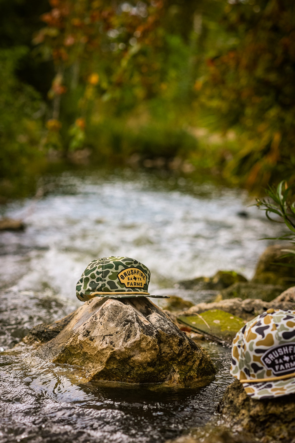 Brushfire Farms Duckland Camo Hat with Tan TX Patch