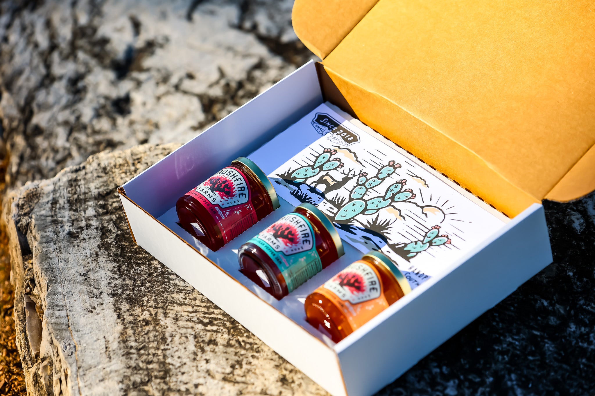Three Amigos Gift Box | Original Chile Pequin Jam, Peach & Prickly
