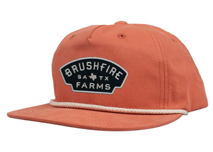 Brushfire Farms Brick Rope Hat with Black Tx Patch