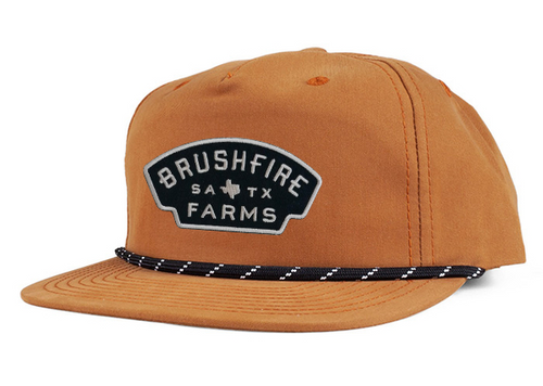 Brushfire Farms Rust Rope Hat with Black Tx Patch