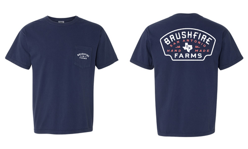 Brushfire Farms Navy Shirt - w/ Texas Logo