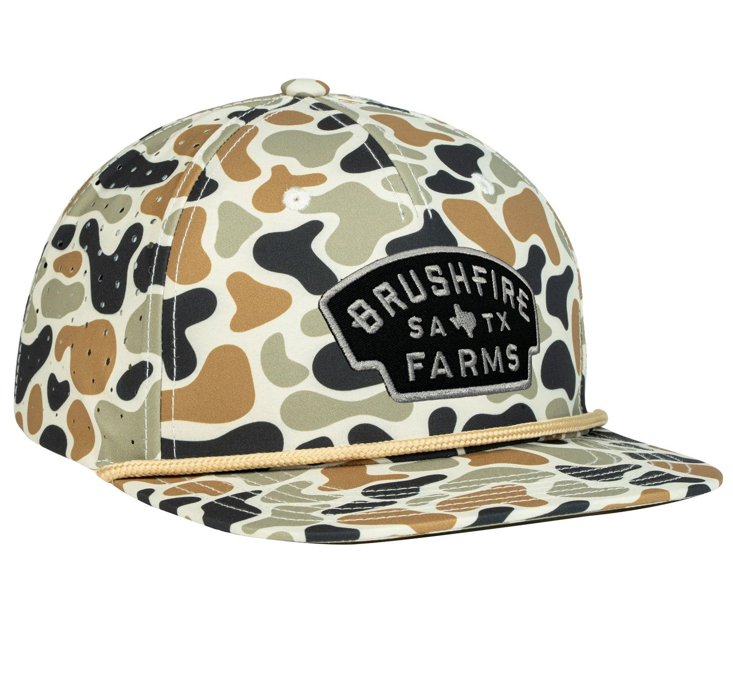 Brushfire Farms Peppergrass Camo Hat with Black TX Patch