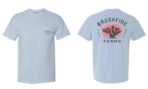 Brushfire Farms Powder Blue Shirt - w/ Cactus Logo